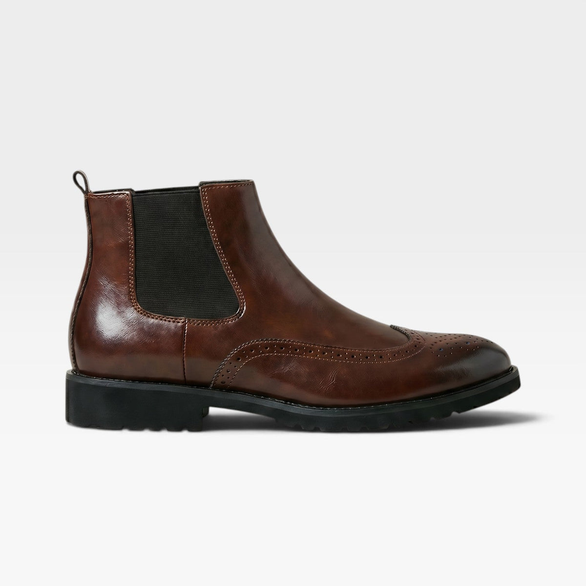 Herre Brogue Chelsea Støvler – Wingtip Slip On Smart Casual Støvler