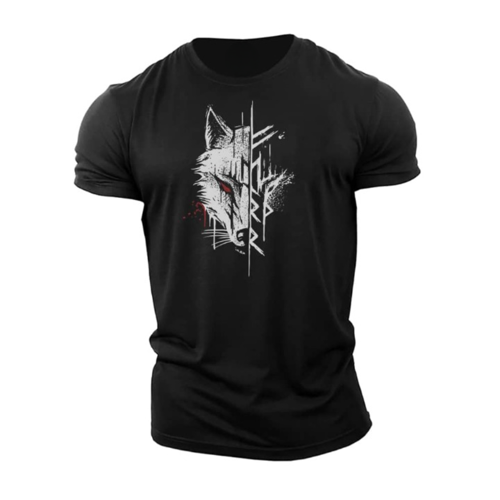 Mandens grafiske tryk bomulds T-shirt med kort ærme