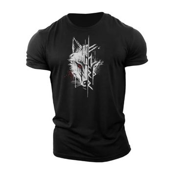 Mandens grafiske tryk bomulds T-shirt med kort ærme