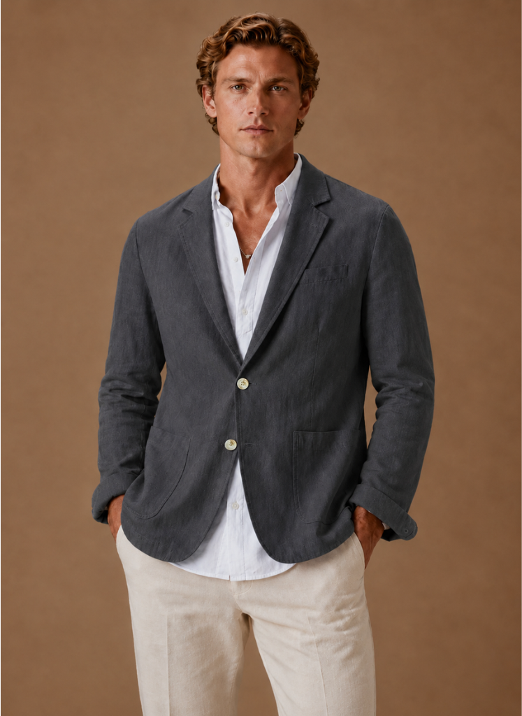 Herre Linned Blazer – Skræddersyet Smart Casual Letvægts | Areleon