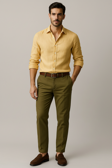 Herre Vintage Inspireret Langærmet Skjorte – Afslappet Button-Up Stil til Sommer