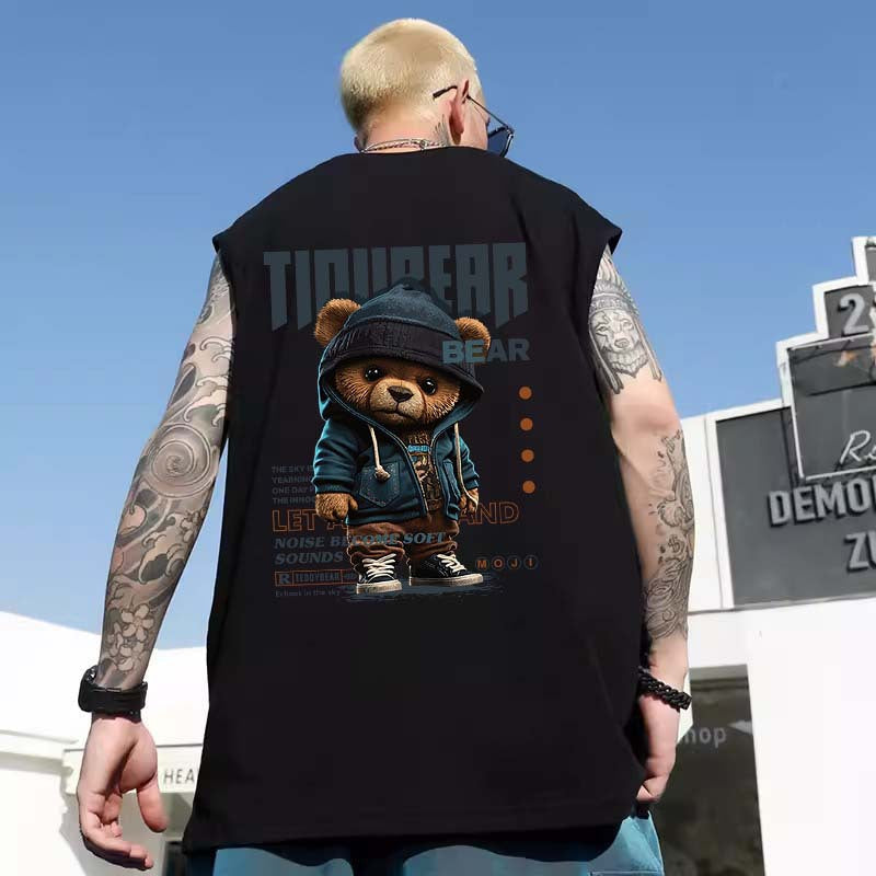 Herre Grafisk Tanktop Afslappet ærmeløs Træningsskjorte