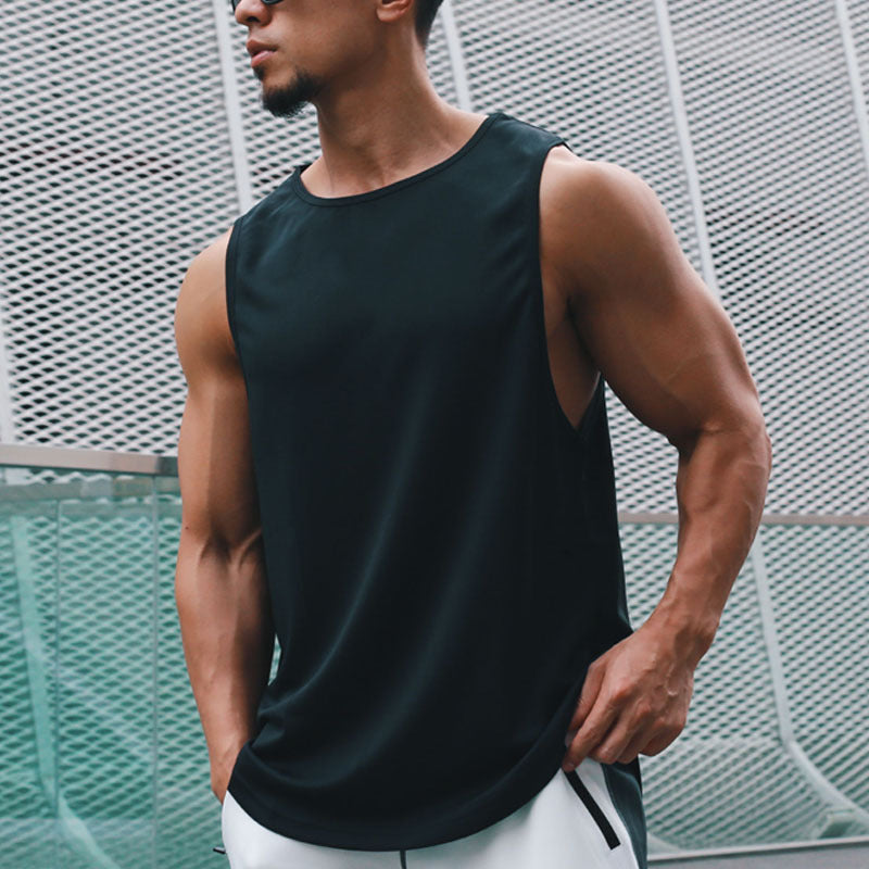 Herres Deep Armhole Hurtig Tørrende Ærmeløs Gym Vest
