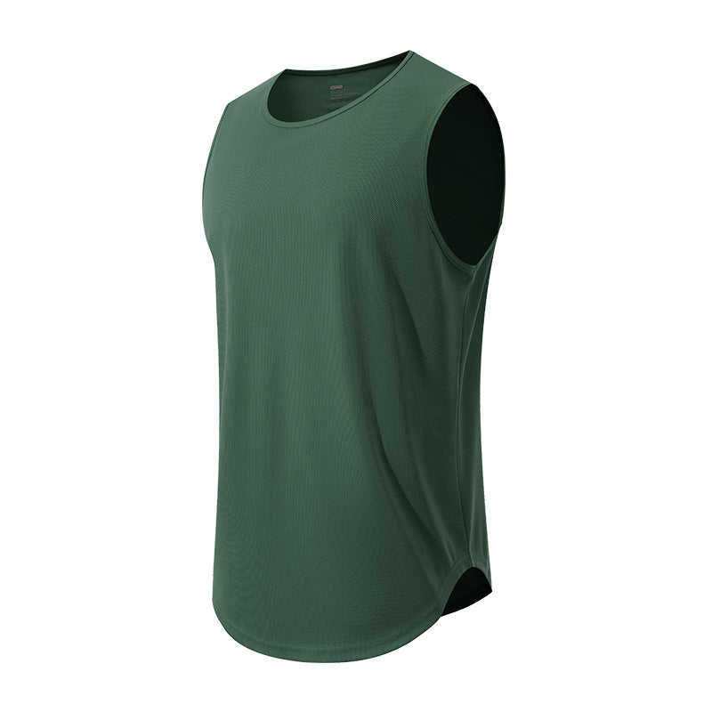Herres Deep Armhole Quick Dry Ærmeløs Gym Vest