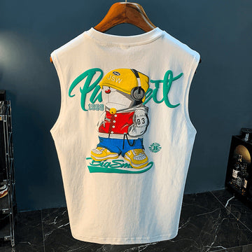 Herre Sommer Ærmeløs T-Shirt – Letvægts Casual Top