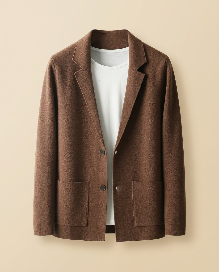 Uld-blanding Casual Blazer Camel