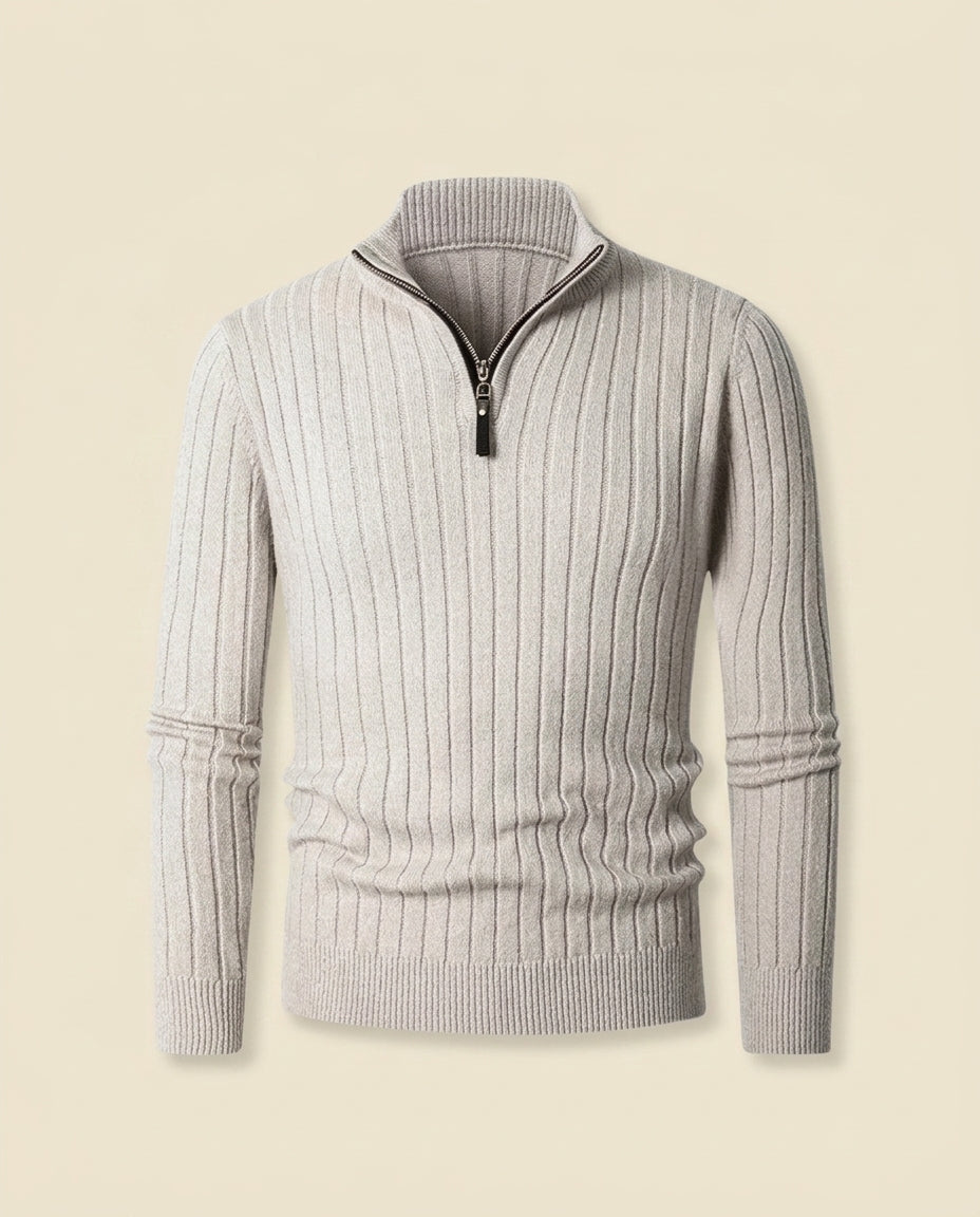 Ribbet Quarter-Zip Sweater Creme