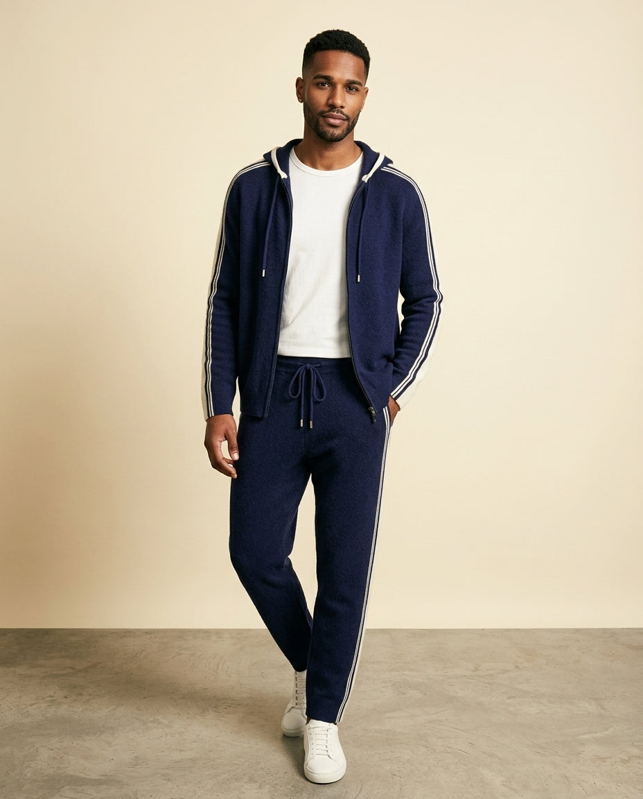 Cashmere-blandet Træningssæt Navy