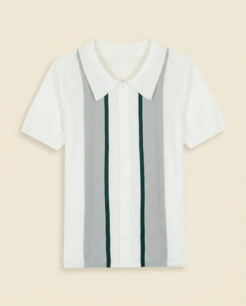 Argyle Stripe Polo Hvid Multi
