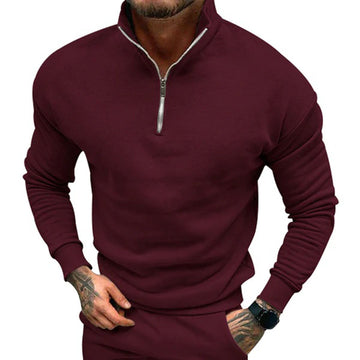 Herres Half Zip Striktrøje Ren Minimal Pullover Stil