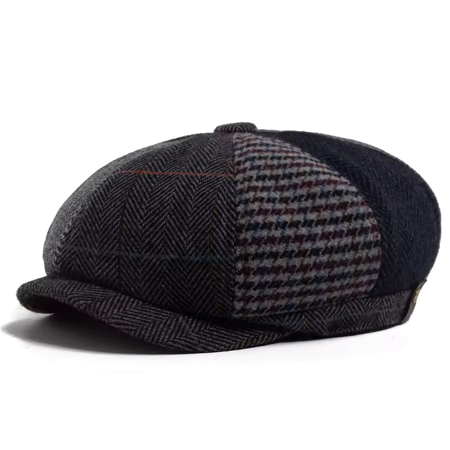 Patchwork-Schiebermütze aus Wolle