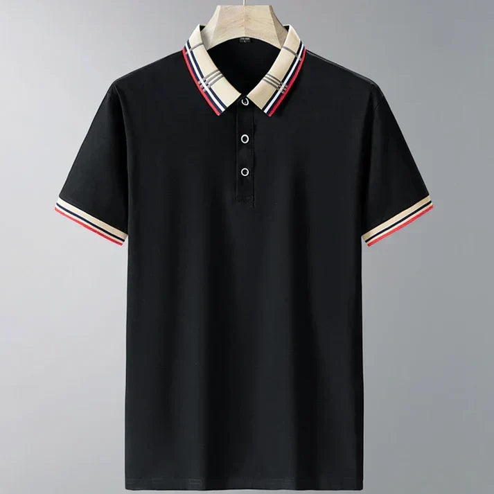 Herre Contrast Krave Polo Shirt Forfinet Smart Casual Stil