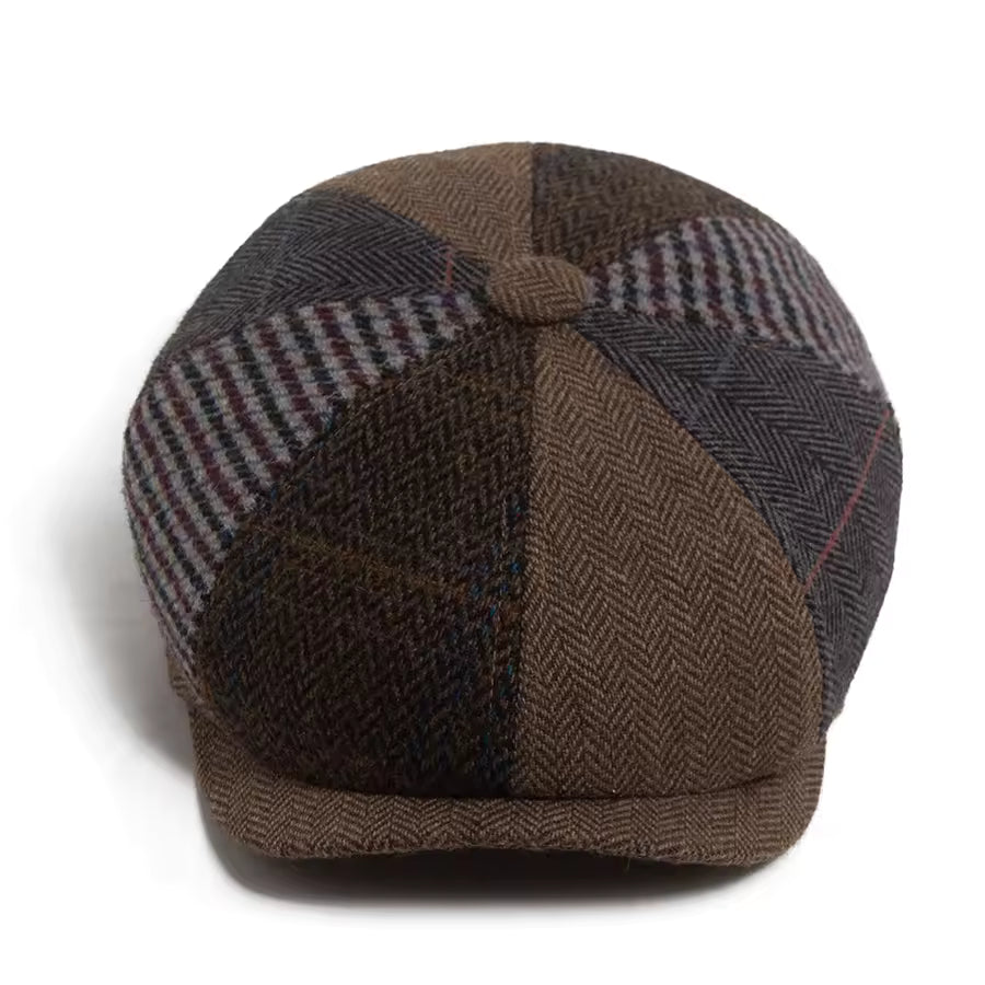 Patchwork-Schiebermütze aus Wolle