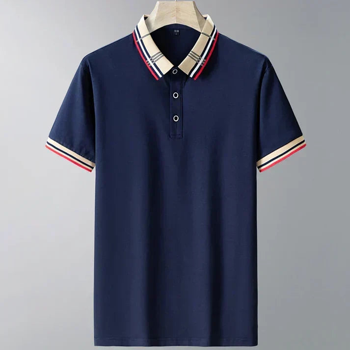 Herre Contrast Krave Polo Shirt Forfinet Smart Casual Stil