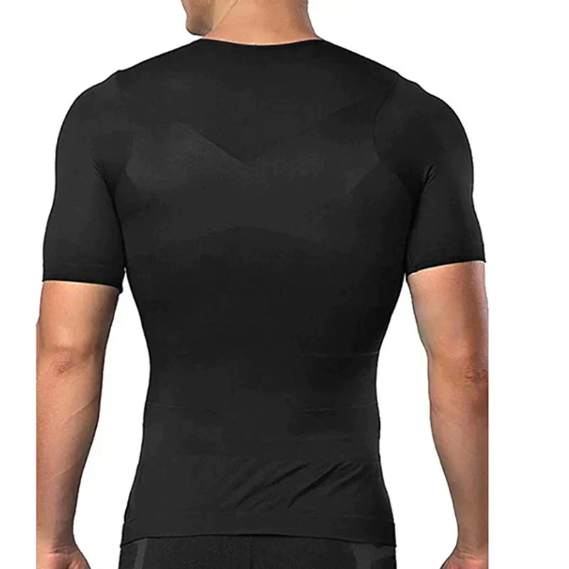 Herre Formende Fitness T-Shirt – Kompression Åndbar Stræk Komfortabel Muskelstøtte Activewear Fit