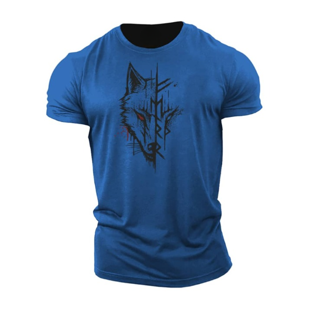 Mandens grafiske tryk bomulds T-shirt med kort ærme