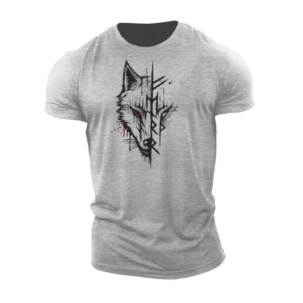 Mandens grafiske tryk bomulds T-shirt med kort ærme