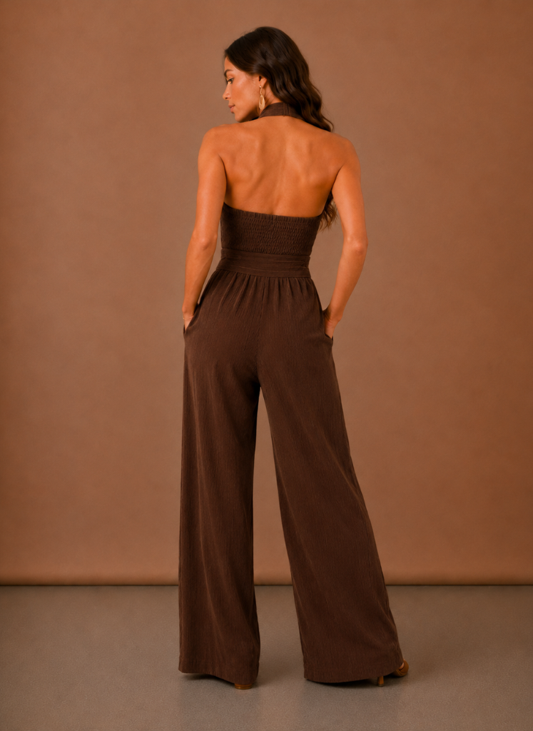 Kvinders Halterneck Bred Ben Jumpsuit – Elegant Sommerbegivenhed | Areleon