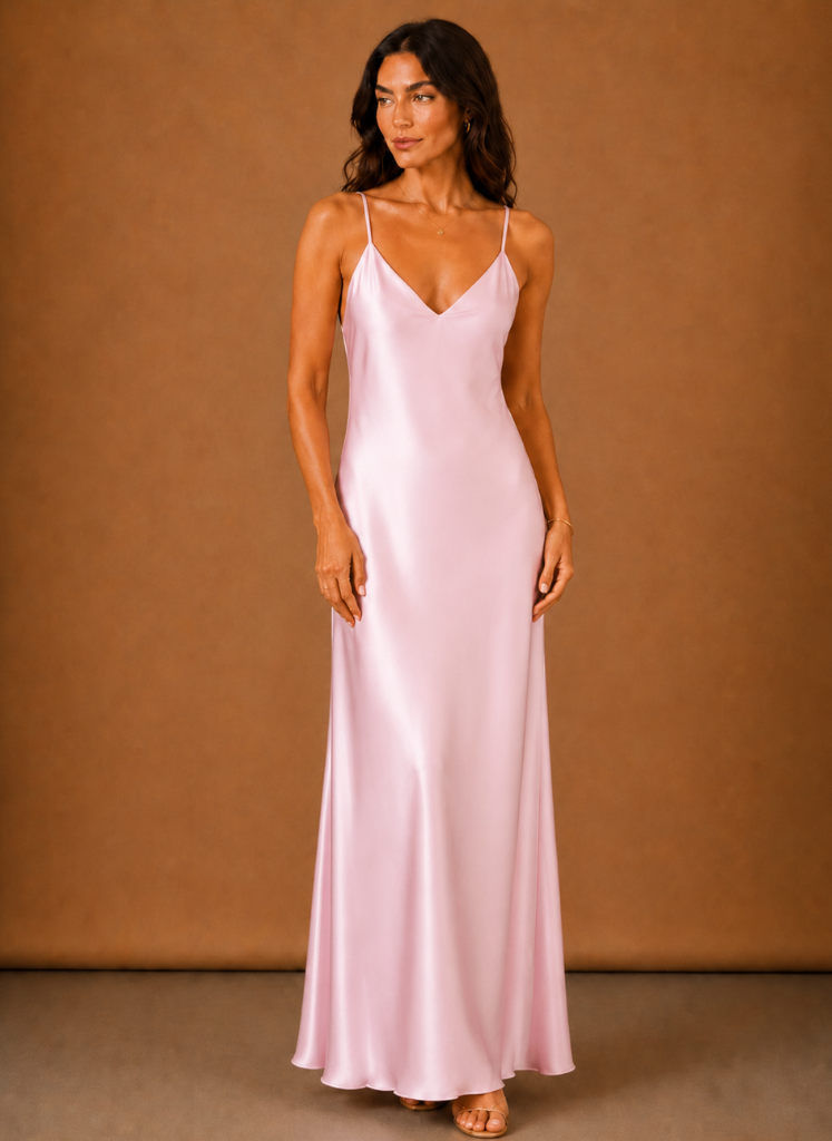 Kvinders Satin Cowl Neck Maxi Kjole – Elegant Aftenbegivenhed | Areleon