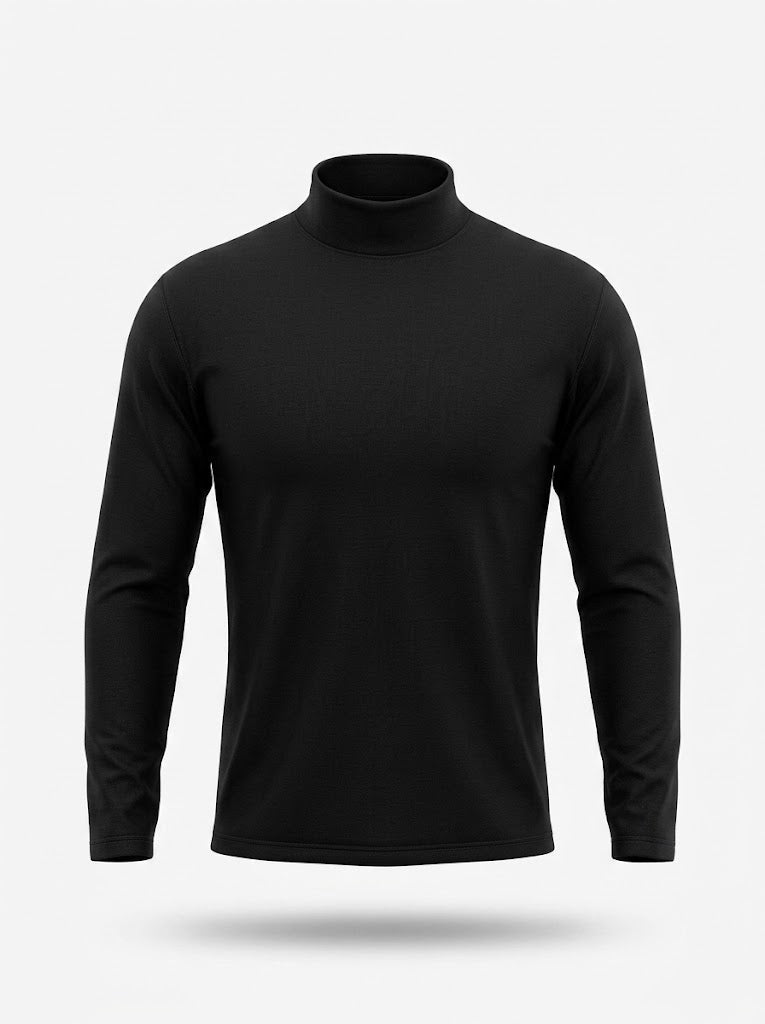Herre Mock-Neck Langærmet Pullover – Slank Casual Lag til Koldere Dage