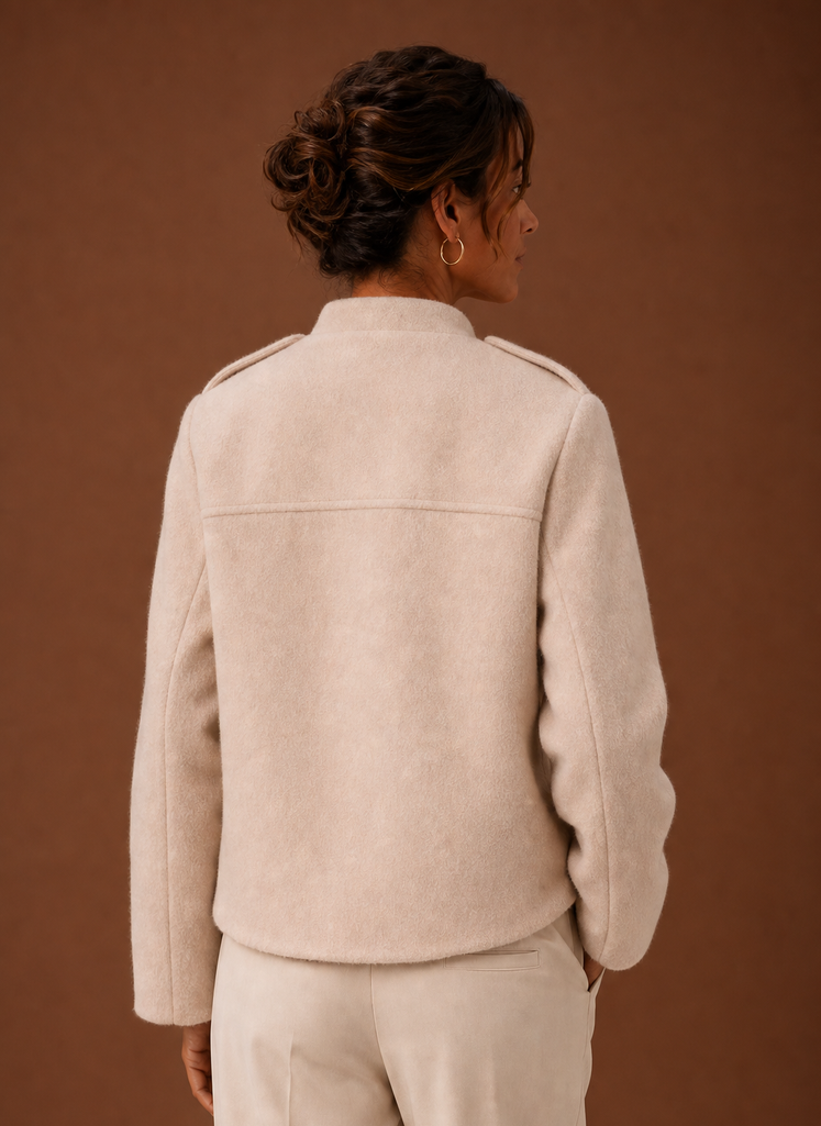 Kvindernes Cropped Jakke - Knap-Front Kort Frakke | Areleon