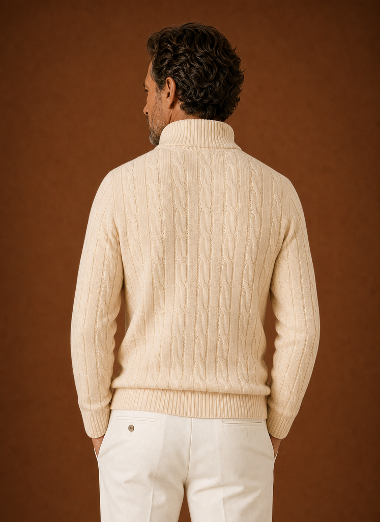 Herre Kabelstrik Quarter Zip Sweater - Casual Pullover | Areleon