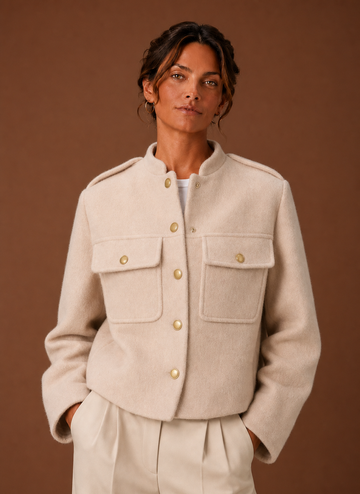 Kvindernes Cropped Jakke - Knap-Front Kort Frakke | Areleon