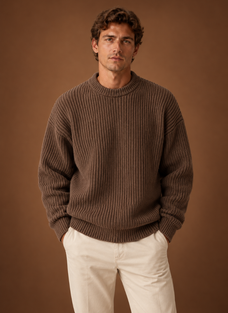 Herre Chunky Strik Crewneck Sweater | Areleon