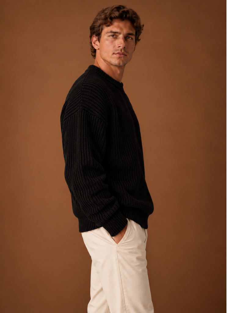 Herre Chunky Strik Crewneck Sweater | Areleon