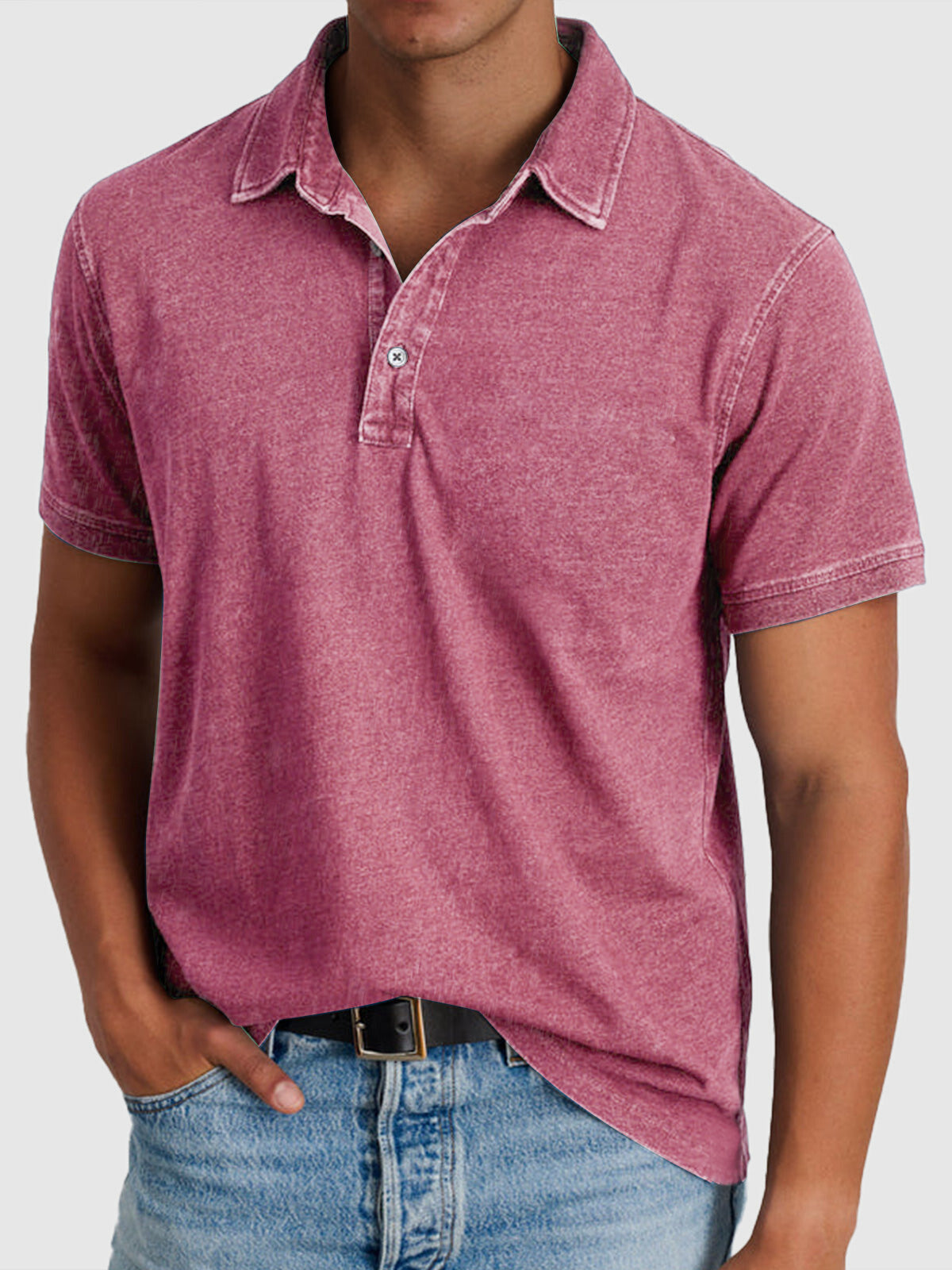 Herre Vasket Finish Regular Fit Kortærmet Polo T-Shirt