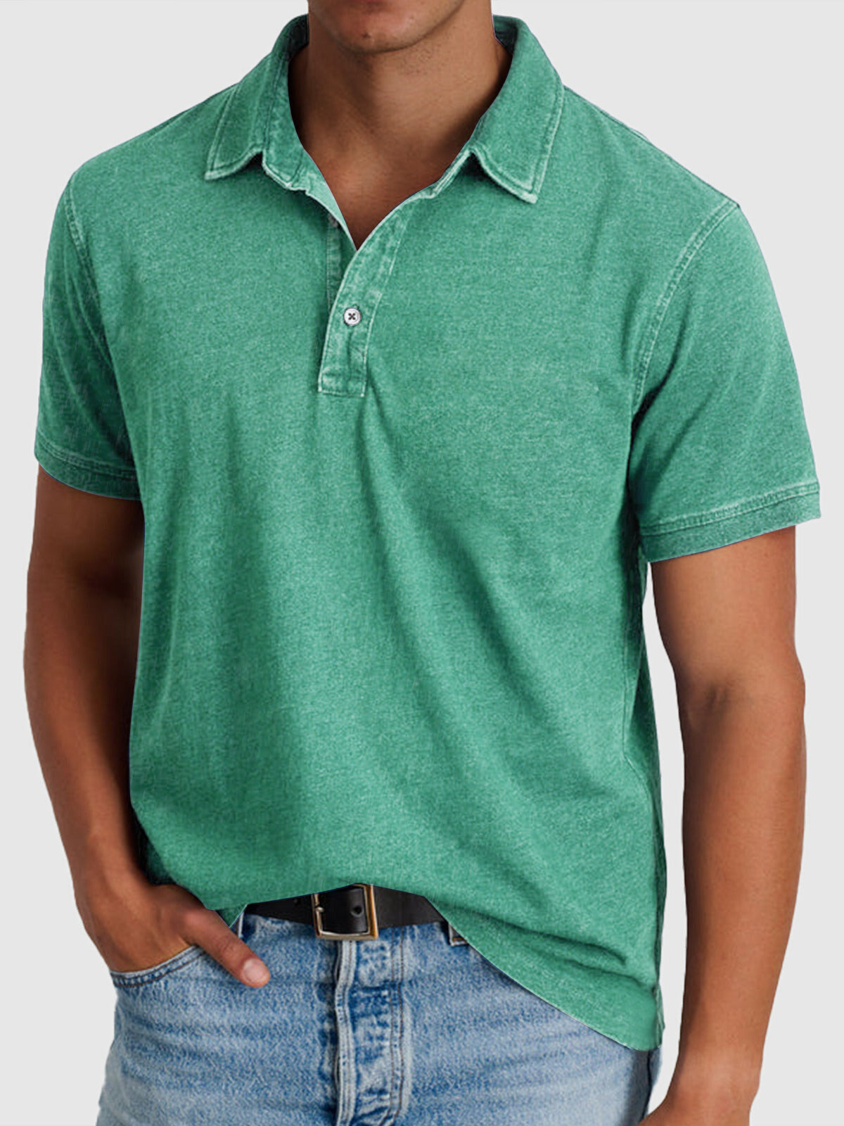 Herre Vasket Finish Regular Fit Kortærmet Polo T-Shirt