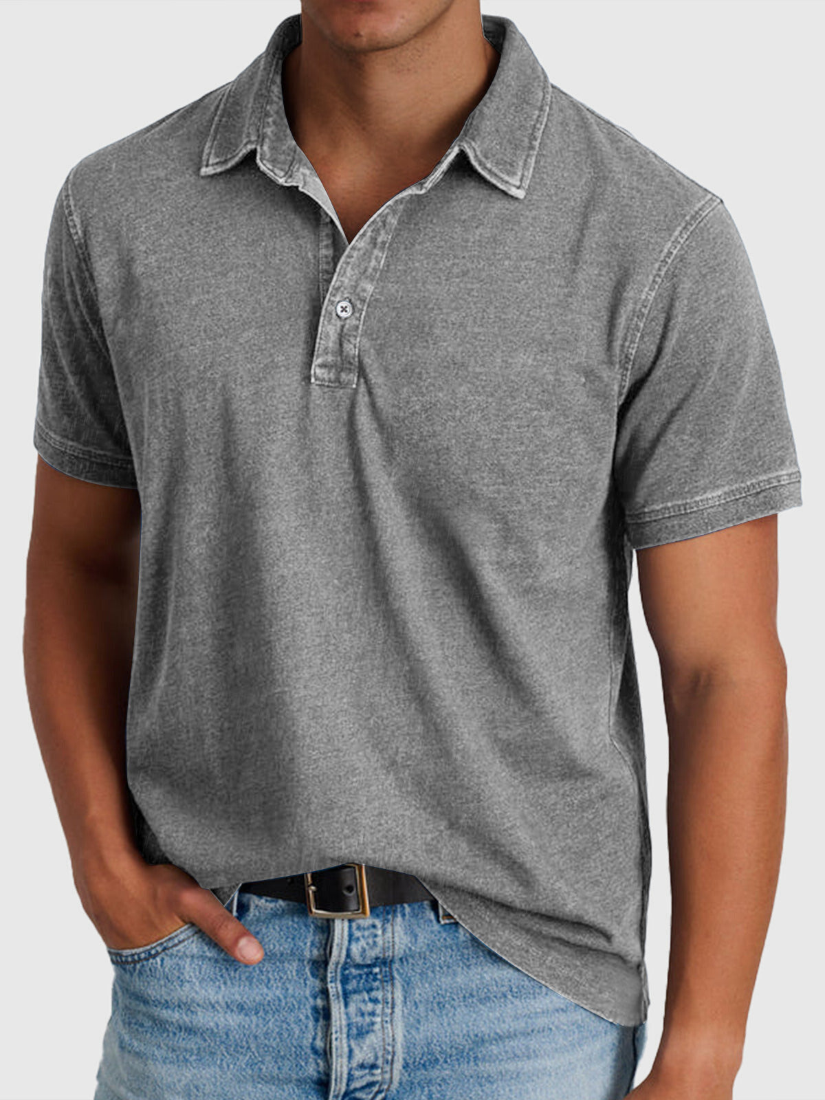 Herre Vasket Finish Regular Fit Kortærmet Polo T-Shirt