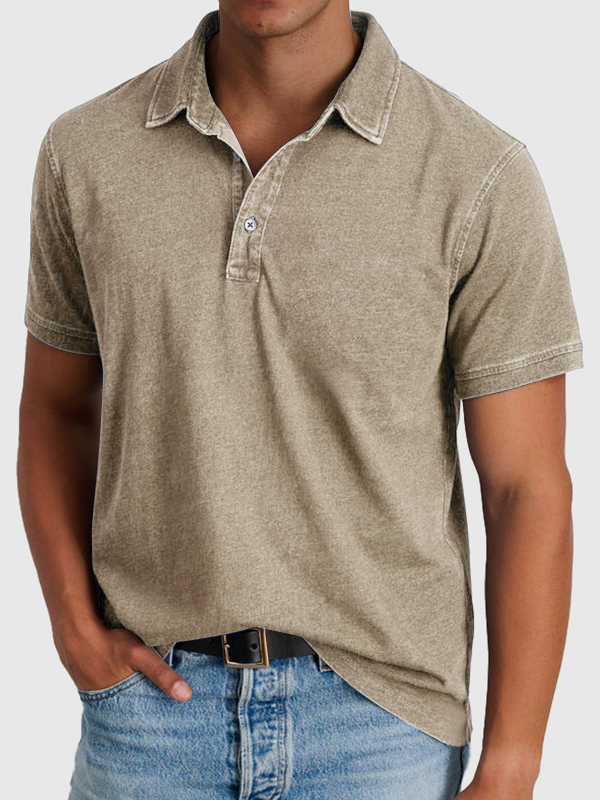 Herre Vasket Finish Regular Fit Kortærmet Polo Shirt
