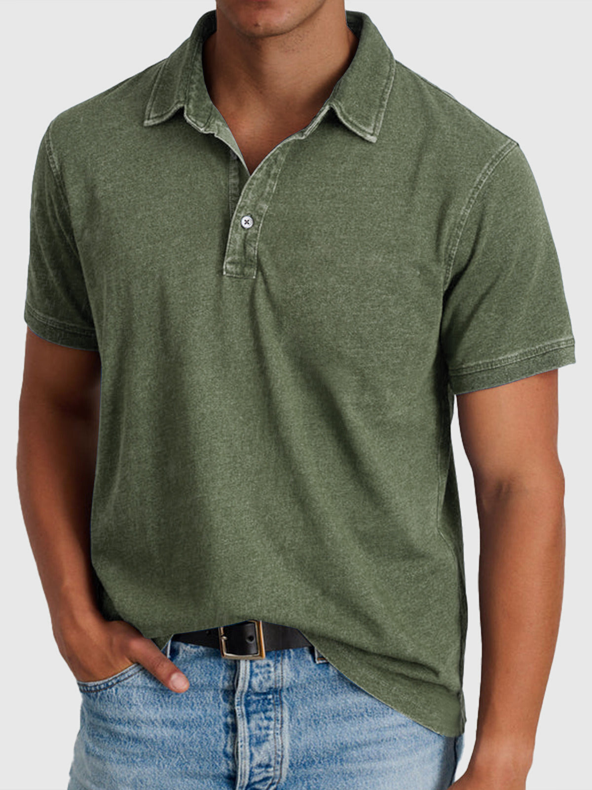 Herre Vasket Finish Regular Fit Kortærmet Polo Shirt