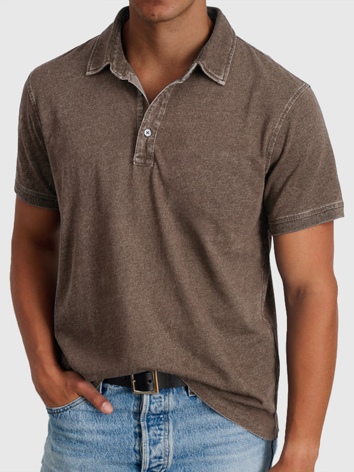 Herre Vasket Finish Regular Fit Kortærmet Polo T-Shirt