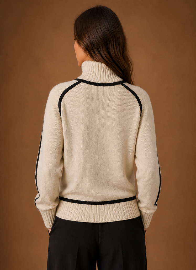 Kvinders Uldblandings Turtleneck Strikket Sweater | Areleon