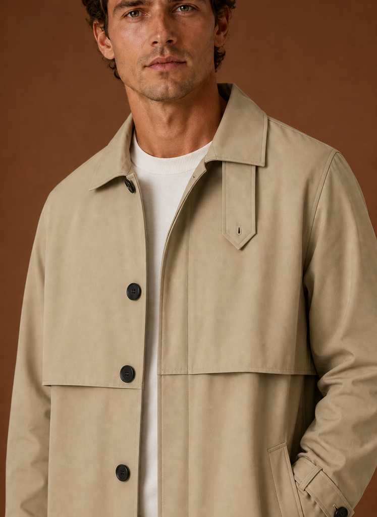 Herre Trench Coat - Mellemlang Frakke | Areleon
