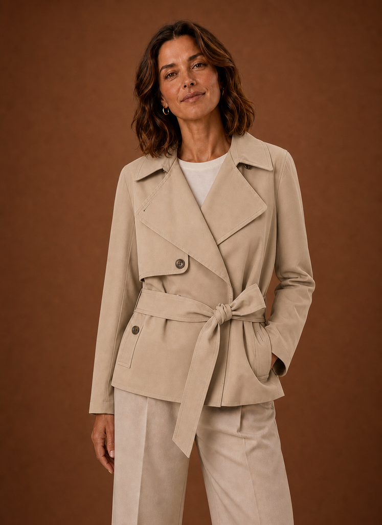 Kvinders Trench Coat - Bælte i Taljen Casual Jakke | Areleon