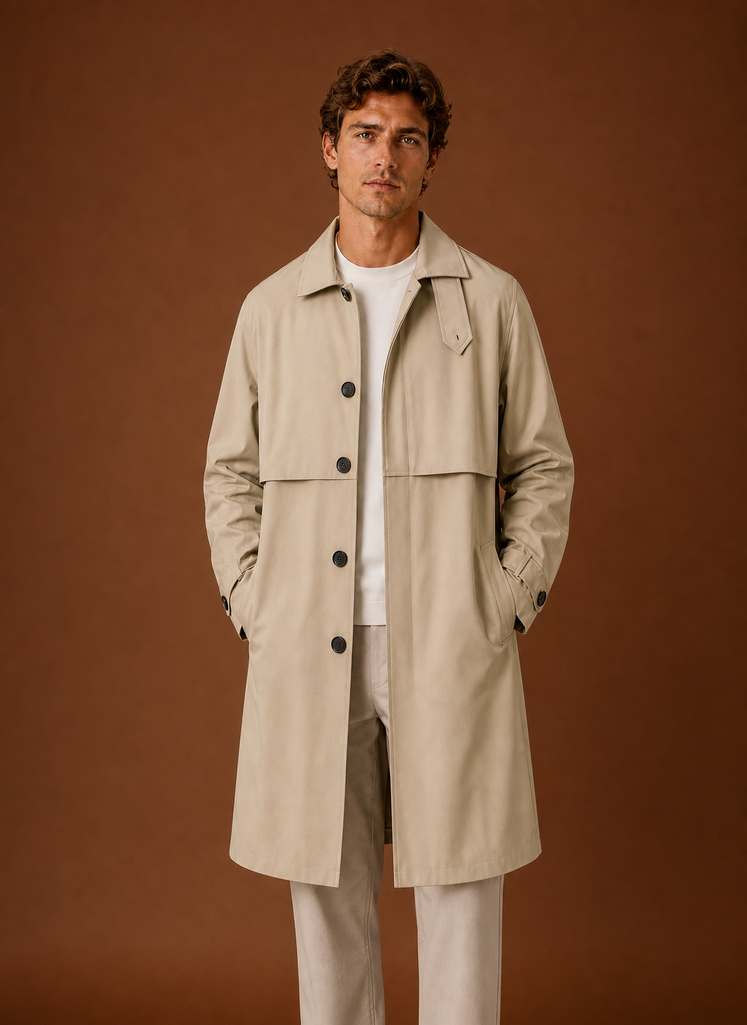 Herre Trench Coat - Mellemlang Frakke | Areleon