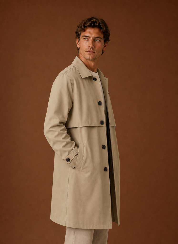 Herre Trench Coat - Mellemlang Frakke | Areleon