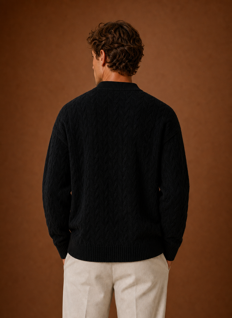Herre Kabelstrik Cardigan - Knappet Front Sweater | Areleon