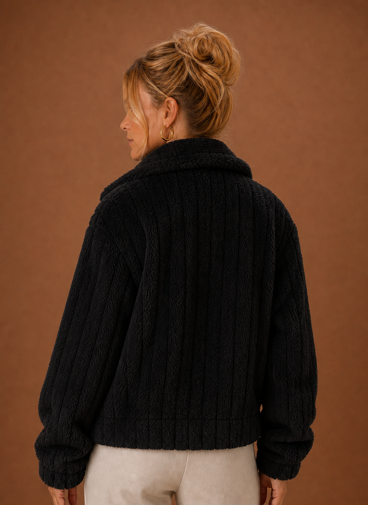 Kvinders Vinterfrakke - Oversized Teddy Jakke | Areleon