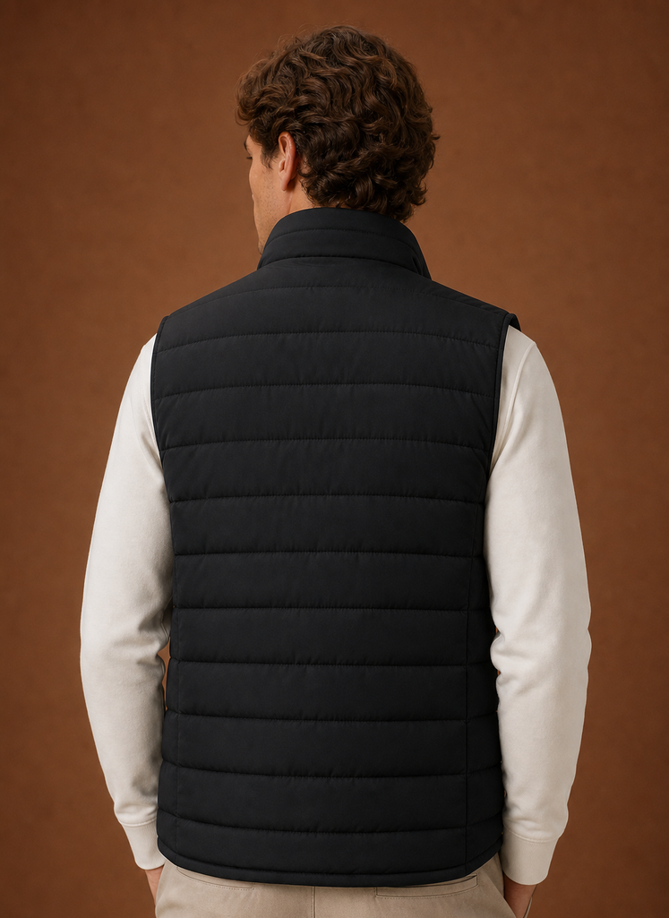 Herre Puffer Vest - Letvægts Quiltet Vinter Gilet | Areleon