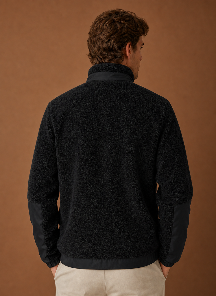 Herre Sherpa Fleece Jakke - Fulde Lynlås Vinterjakke | Areleon