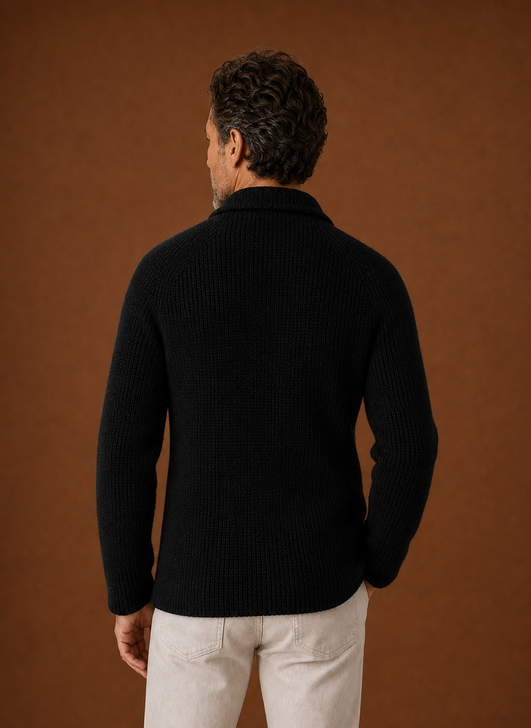 Herre Strikket Blazer Cardigan - Knapfront Lagjakke | Areleon