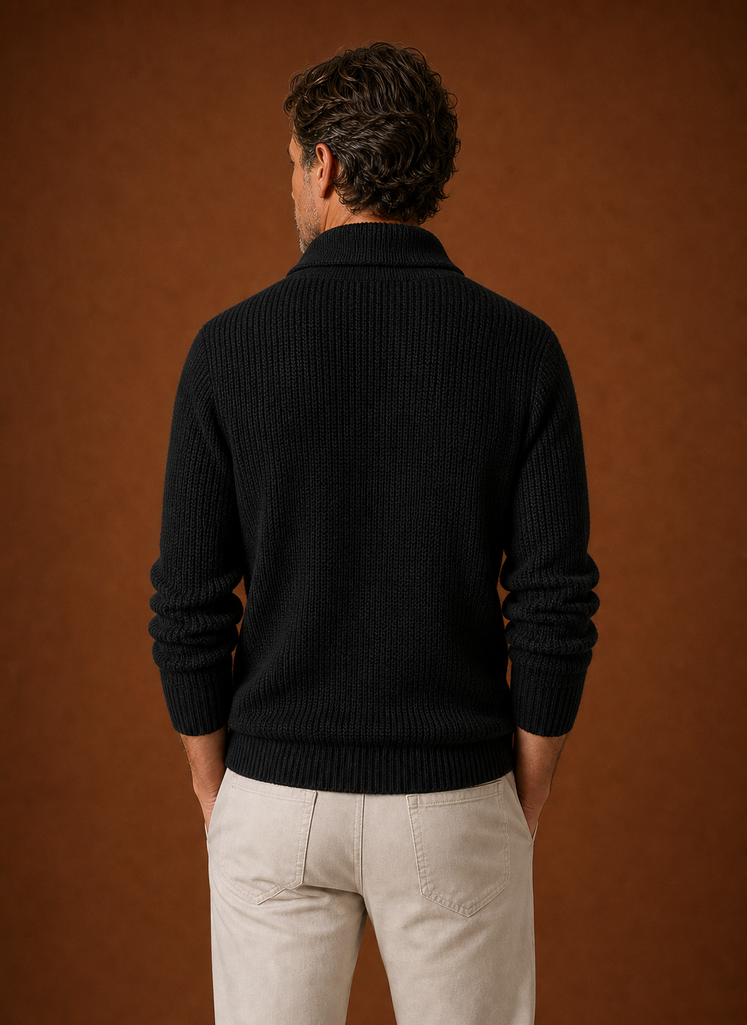 Herre Skulderkrave Cardigan - Strikket Cardigan | Areleon