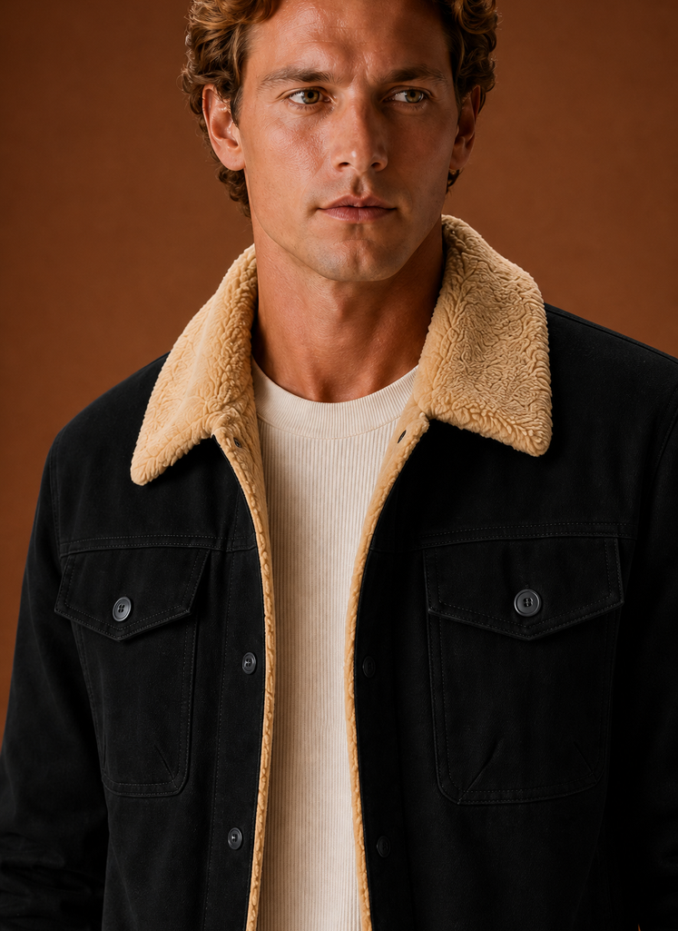 Herre Sherpa Jakke - Fleece Krave Fôret Casual Jakke | Areleon
