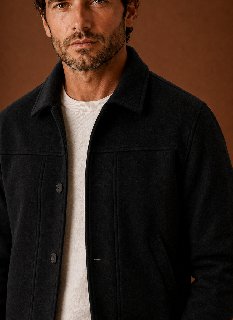 Herre Button-Front Casual Skjortejakke | Areleon