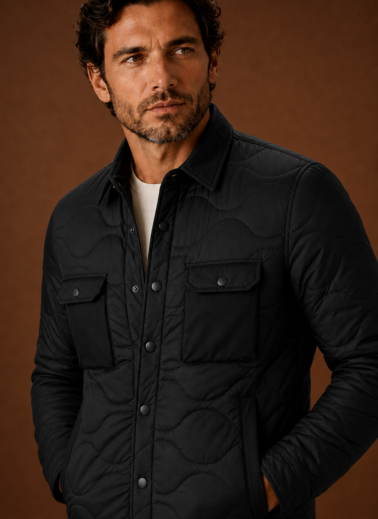 Herre Quilted Skjortejakke - Casual Overcoat | Areleon