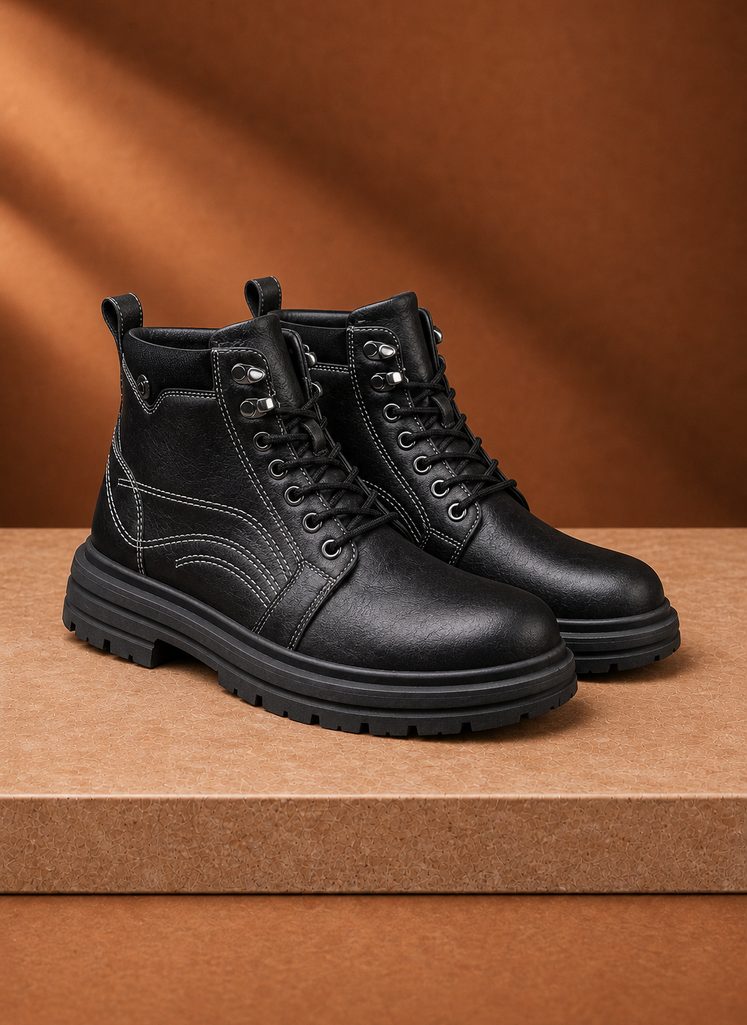 Herre Snørebånd Støvler - Vintage Ankelstøvler, Casual Dress Boot | Areleon